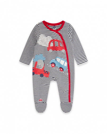 Barboteuse Tricot Bleu Garçon Mini Traveller Barboteuse Tricot Bleu Garçon Mini Traveller