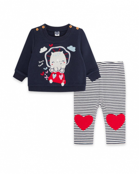 Sweat Peluche Et Legging Maille Bleu Fille Mini Traveller Sweat Peluche Et Legging Maille Bleu Fille Mini Traveller