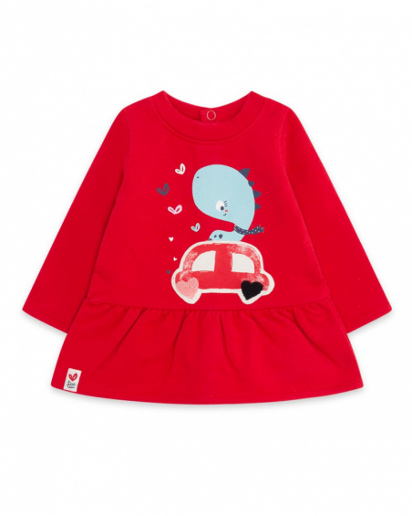 Robe Peluche Rouge Fille Mini Traveller Robe Peluche Rouge Fille Mini Traveller