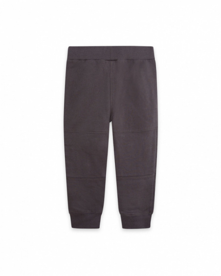 Pantalon Peluche Gris Et Vert Boy Active Pantalon Peluche Gris Et Vert Boy Active