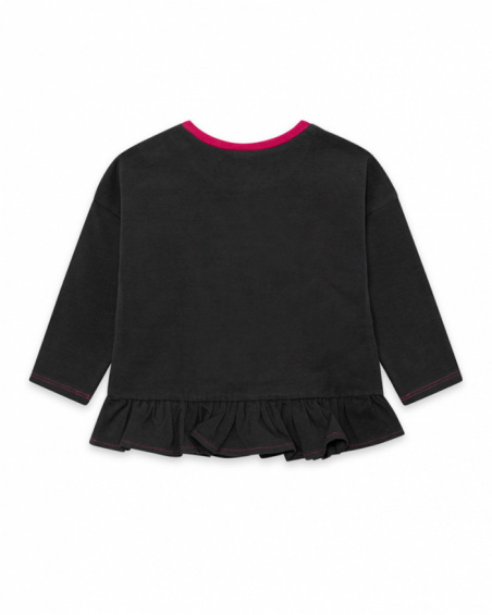 T-shirt en maille gris et rose fille Magic T-shirt en maille gris et rose fille Magic
