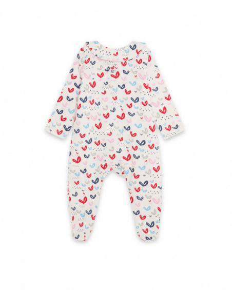 Barboteuse Tricot Blanche Fille Mini Traveller