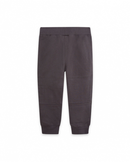 Pantalon Peluche Gris Et Vert Boy Active Pantalon Peluche Gris Et Vert Boy Active