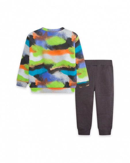 Sweat Et Pantalon En Peluche Gris Garçon Active Sweat Et Pantalon En Peluche Gris Garçon Active