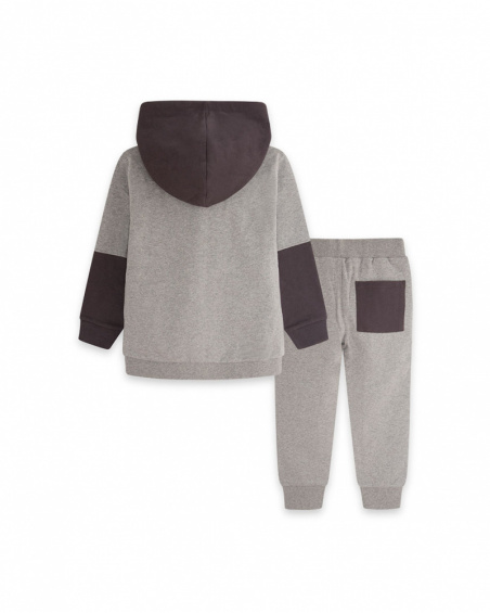 Sweat Et Pantalon En Peluche Gris Et Bleu Boy Active Sweat Et Pantalon En Peluche Gris Et Bleu Boy Active