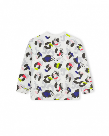 Sweat Gris Et Blanc En Peluche Fille Wild & Free Sweat Gris Et Blanc En Peluche Fille Wild & Free