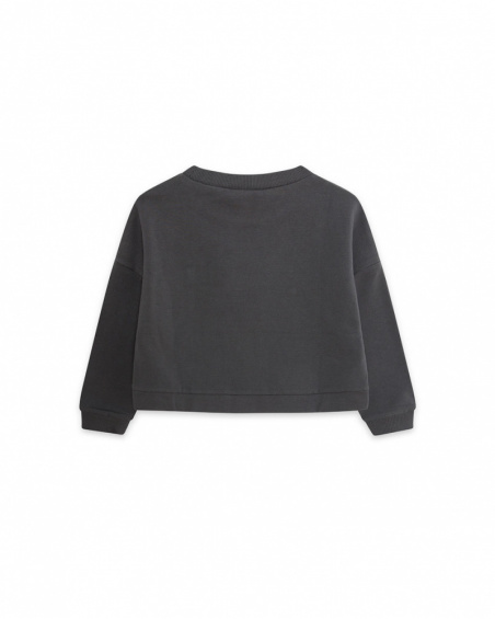 Sweat Gris Peluche Fille Wild & Free Sweat Gris Peluche Fille Wild & Free