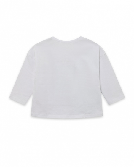 T-shirt en maille blanc et bleu fille Galaxy Friends