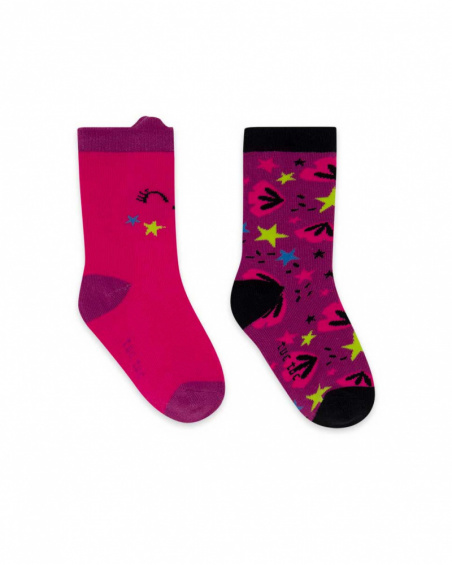 Set 2 Chaussettes Rose Fille Magique Set 2 Chaussettes Rose Fille Magique