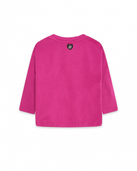 T-shirt en maille rose et gris fille Magic T-shirt en maille rose et gris fille Magic