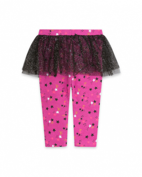 Legging peluche et tulle rose Girl Magic