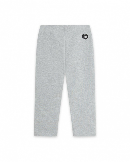 Legging en peluche gris pour fille Magic Legging en peluche gris pour fille Magic