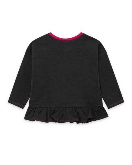 T-shirt en maille gris et rose fille Magic T-shirt en maille gris et rose fille Magic