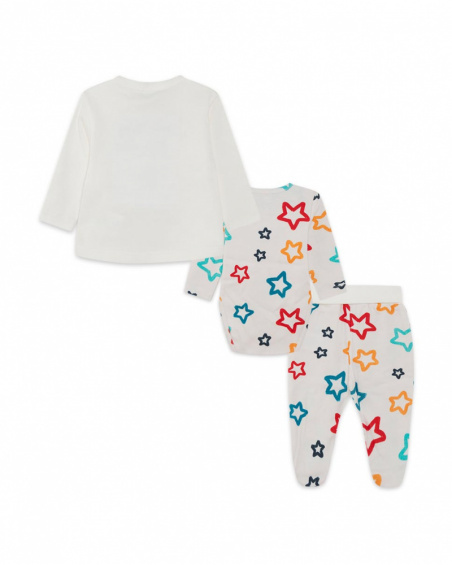 Set 3 Pièces Blanc Tricoté Fille Etoiles Collectors Set 3 Pièces Blanc Tricoté Fille Etoiles Collectors