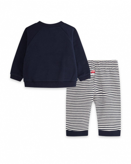 Sweat Peluche Et Pantalon Tricoté Bleu Garçon Mini Traveller Sweat Peluche Et Pantalon Tricoté Bleu Garçon Mini Traveller