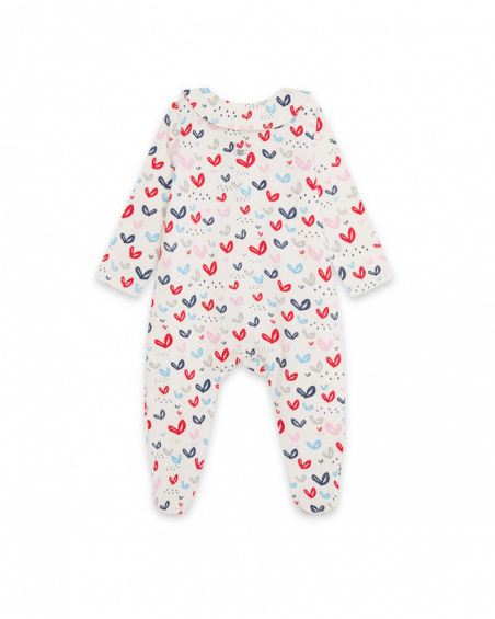 Barboteuse Tricot Blanche Fille Mini Traveller