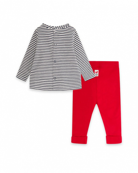 T-shirt bleu en maille et legging fille Mini Traveller T-shirt bleu en maille et legging fille Mini Traveller