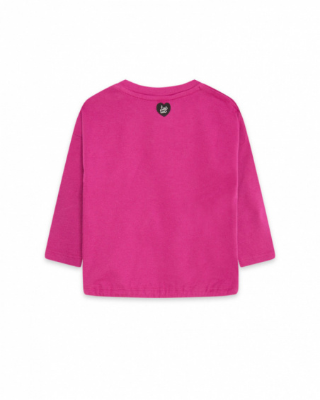 T-shirt en maille rose et gris fille Magic T-shirt en maille rose et gris fille Magic