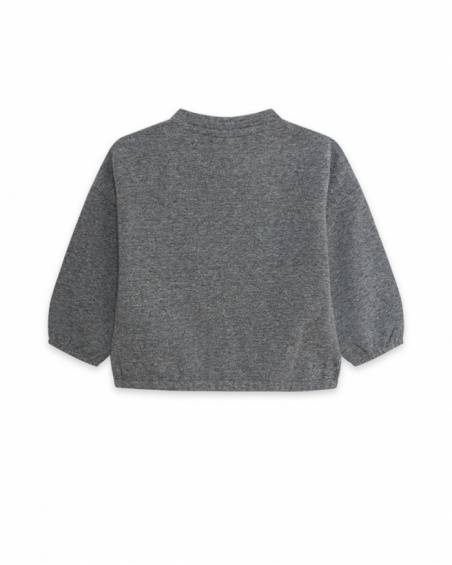Sweat Gris Et Rose Peluche Fille Magic Sweat Gris Et Rose Peluche Fille Magic