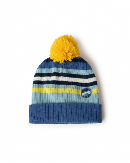 Bonnet et tour de cou en tricot bleu garçon Galaxy Friends