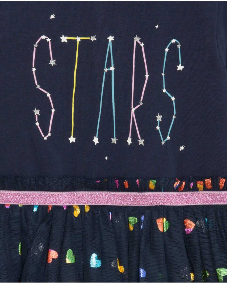 Robe Bleue En Maille Et Tulle Fille Galaxy Friends