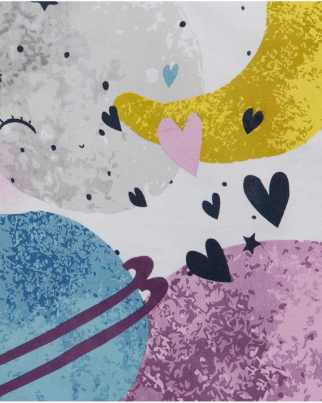 T-shirt en maille blanc et bleu fille Galaxy Friends