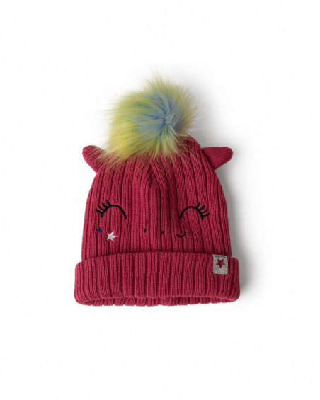 Bonnet Et Écharpe En Tricot Rose Fille Magique