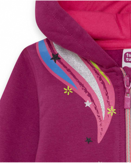 Sweat à capuche en peluche rose fille Magic Sweat à capuche en peluche rose fille Magic