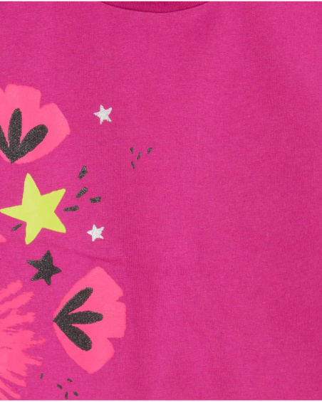 T-shirt en maille rose et gris fille Magic T-shirt en maille rose et gris fille Magic