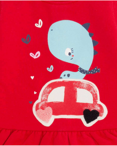 Robe Peluche Rouge Fille Mini Traveller Robe Peluche Rouge Fille Mini Traveller
