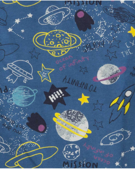 T-shirt Tricoté Bleu Et Vert Garçon Galaxy Friends T-shirt Tricoté Bleu Et Vert Garçon Galaxy Friends