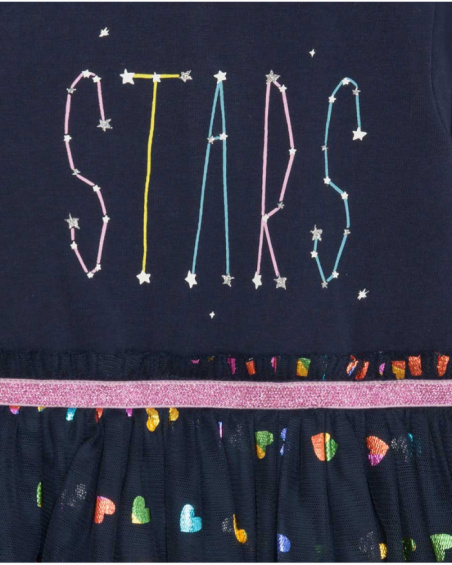 Robe Bleue En Maille Et Tulle Fille Galaxy Friends