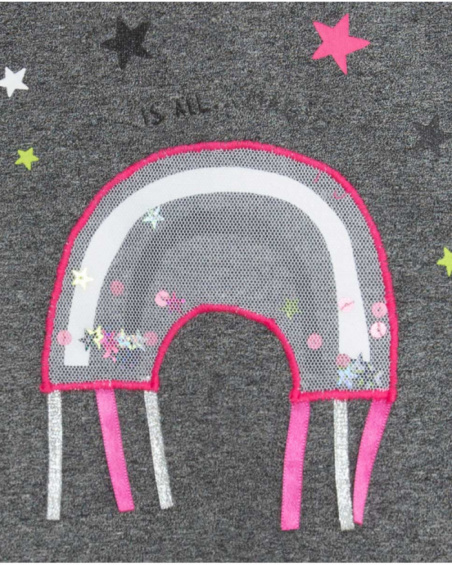 Sweat Gris Et Rose Peluche Fille Magic Sweat Gris Et Rose Peluche Fille Magic