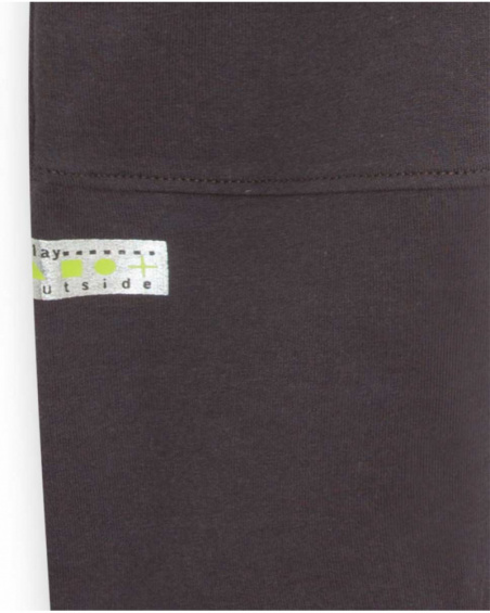 Pantalon Peluche Gris Et Vert Boy Active Pantalon Peluche Gris Et Vert Boy Active