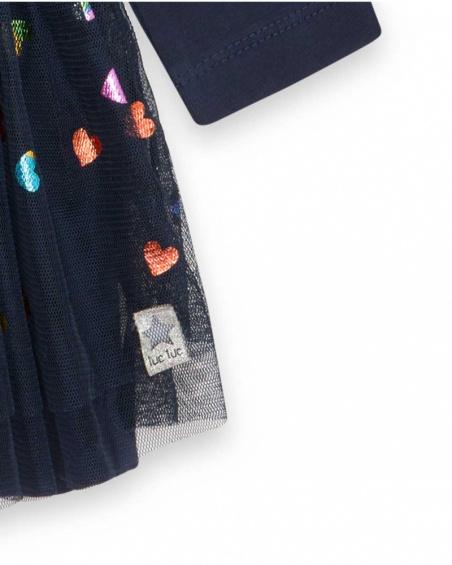 Robe Bleue En Maille Et Tulle Fille Galaxy Friends