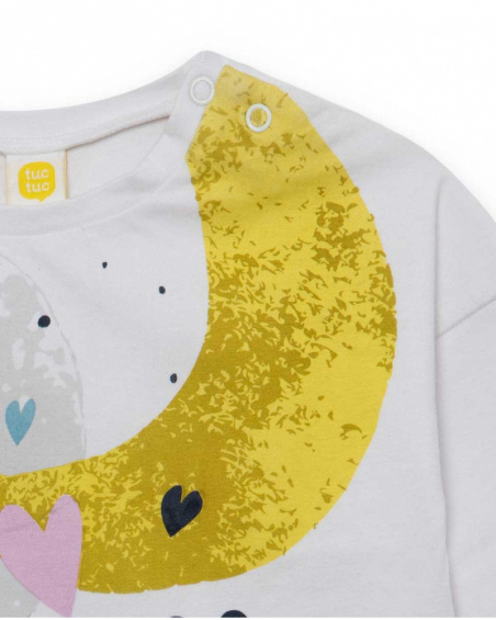 T-shirt en maille blanc et bleu fille Galaxy Friends