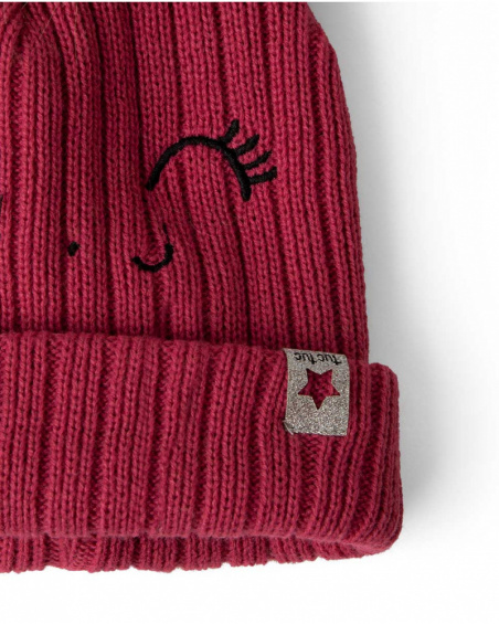 Bonnet Et Écharpe En Tricot Rose Fille Magique