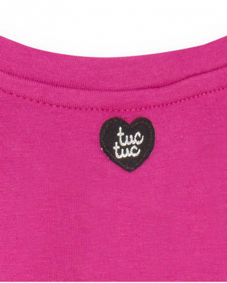 T-shirt en maille rose et gris fille Magic T-shirt en maille rose et gris fille Magic