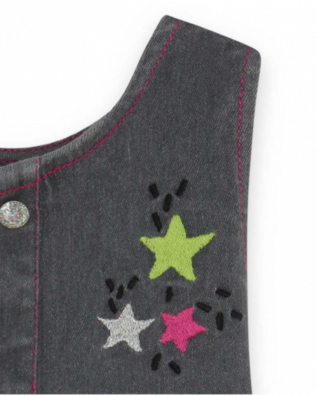 Salopette En Jean Et T-shirt En Tricot Gris Fille Magique Salopette En Jean Et T-shirt En Tricot Gris Fille Magique