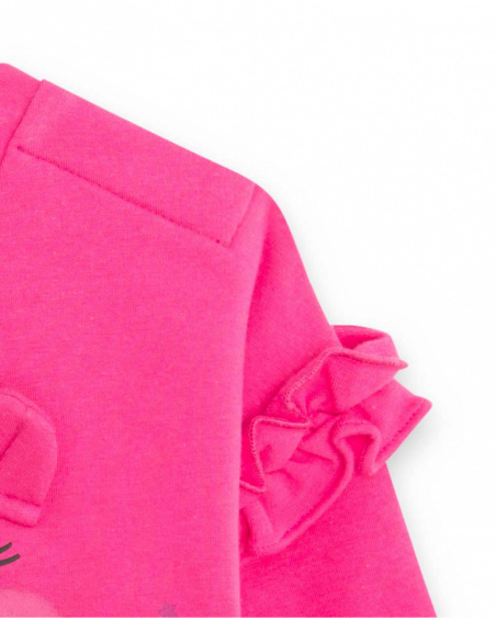 Sweat-shirt en peluche rose et rose fille Magic Sweat-shirt en peluche rose et rose fille Magic