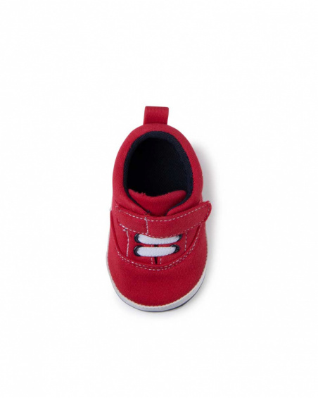 Chaussons Peluche Garçon Rouge Mini Traveller
