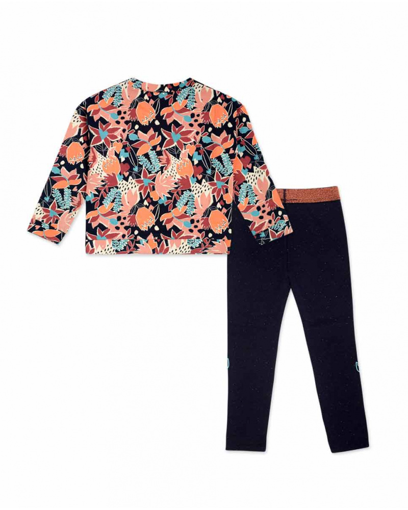 Sweat et legging en peluche bleu et rose pour fille Night Garden