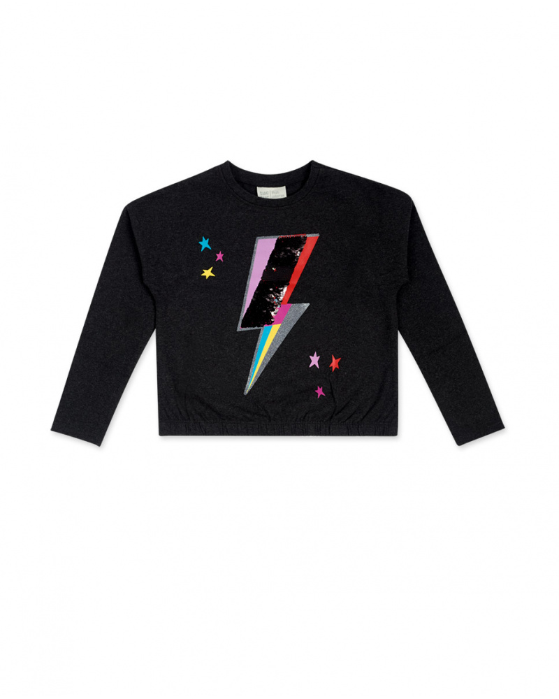 T-shirt Maille Noir Et Rose Fille Glam Rock