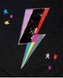 T-shirt Maille Noir Et Rose Fille Glam Rock T-shirt Maille Noir Et Rose Fille Glam Rock