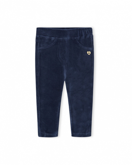 Jegging Velours Marine Fille Basics Bébé W23 Jegging Velours Marine Fille Basics Bébé W23