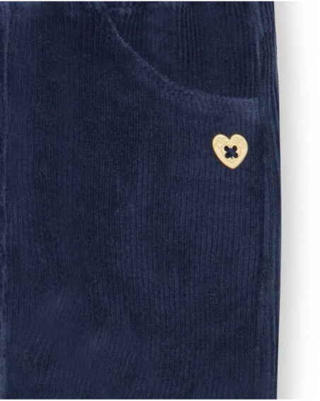 Jegging Velours Marine Fille Basics Bébé W23 Jegging Velours Marine Fille Basics Bébé W23