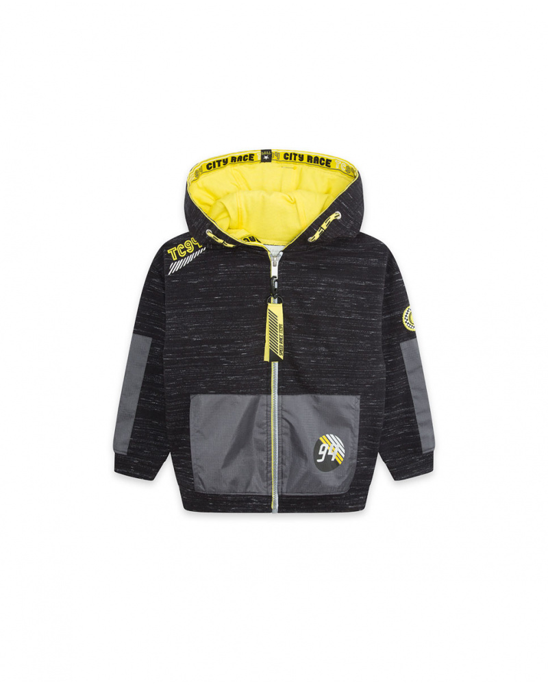 Sweat Capuche Combiné Noir Garçon Speed Race