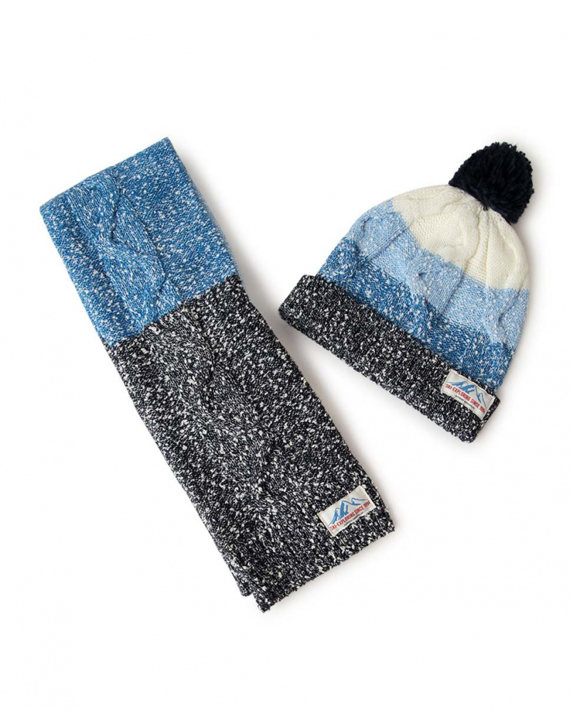 Bonnet Et Echarpe Bleu Tricot Garçon Ski Explorers