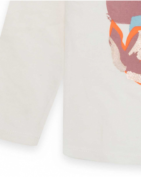 T-shirt en maille blanc et bleu fille Night Garden
