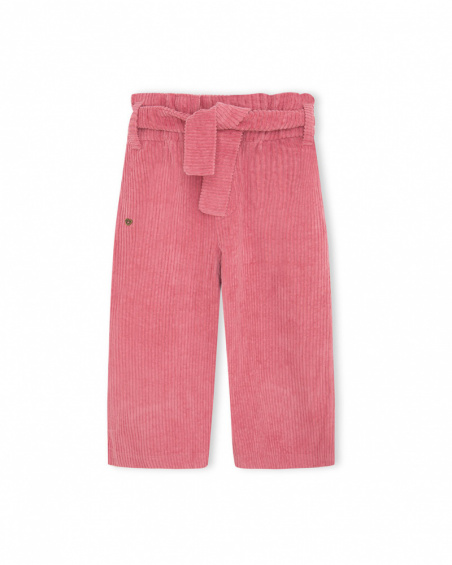 Pantalon fille en velours côtelé rose Night Garden Pantalon fille en velours côtelé rose Night Garden